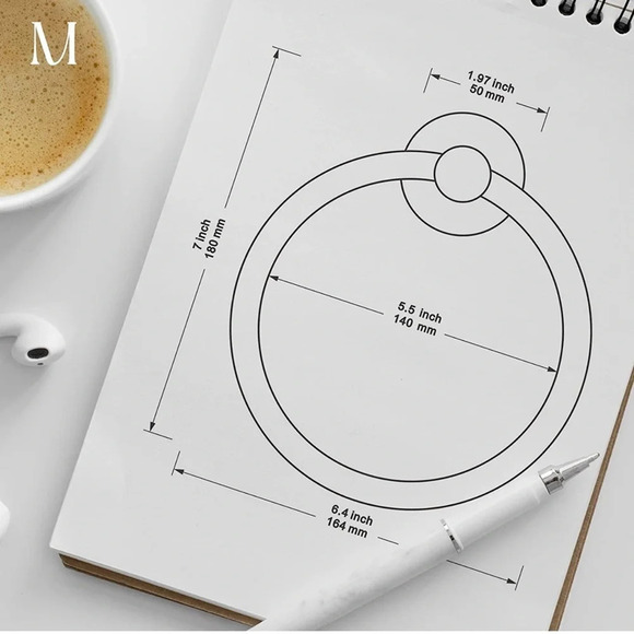 NIB Matte Black Towel Ring - Picture 4 of 6